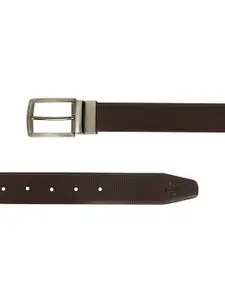 ZEVORA Men Black & Brown Textured Belt