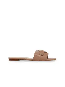 ALDO Women Beige Solid Open Toe Flats