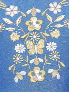 Oxolloxo Girls Blue Solid Fit and Flare Dress