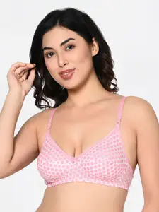 Bodycare Pack Of 3 White & Pink Printed Non-Wired Non Padded Everyday Bra 1560PISKYW-3PCS