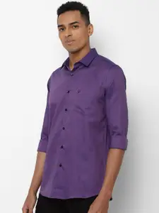 Allen Solly Men Purple Slim Fit Solid Casual Shirt