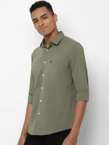 Allen Solly Men Olive Green Slim Fit Solid Casual Shirt