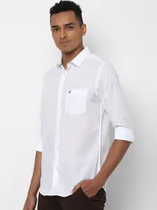 Allen Solly Men White Slim Fit Solid Casual Shirt
