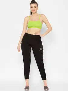 Floret Lime Green & Coral Solid Set of 3 Workout Bra 1492_Lime Green-Tomato-Lime Green