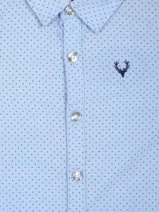 Allen Solly Junior Boys Blue Regular Fit Printed Cotton Casual Shirt