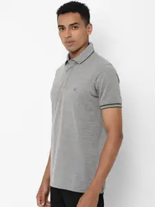 Allen Solly Men Grey Solid Polo Collar T-shirt