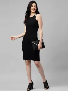 Athena Women Black Solid Bodycon Dress