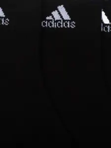 ADIDAS Men Pack of 3 Black Solid Ankle Length Socks