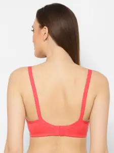 Floret Peach-Coloured & Black Solid Set of 2 Push-Up Bra T3052_Tomato-Black