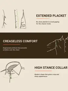 Blackberrys Men Cream-Coloured Slim Fit Self Design Formal Shirt