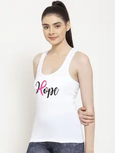 Friskers Women White & Black Printed Camisole