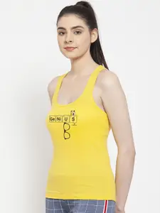 Friskers Women Yellow & Black Printed Camisole