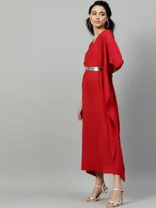 STREET 9 Women Red Solid Kaftan Dress