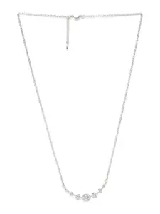 Clara Women Silver Stone Pendant Necklace