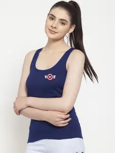 Friskers Women Blue Solid Captain America Camisole