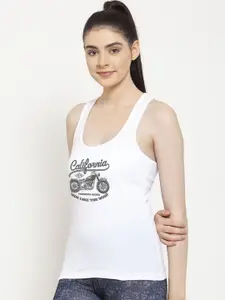 Friskers Women Pink & Black Printed Camisole