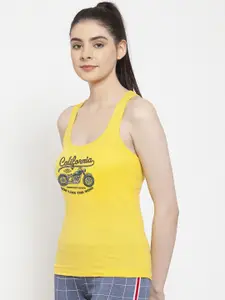 Friskers Women Yellow & Black Printed Camisole