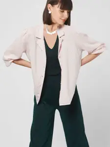 Vero Moda Women Pink Regular Fit Printed Casual Shirt