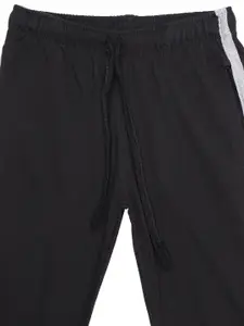 PROTEENS Boys Black & Grey Solid Straight-Fit Track Pants