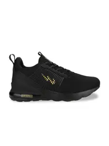 Campus Men Black Mesh Running Shoes