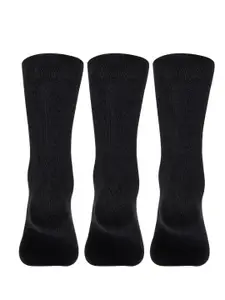 Supersox Men Pack of 3 Black Solid Calf-Length Formal Socks