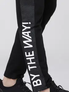 HIGHLANDER Men Black & White Solid Slim-Fit Track Pants