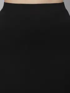Kotty Women Black Solid Knee-Length Pencil Skirt