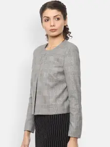 Van Heusen Woman Women Black & White Checked Casual Blazer