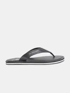 U.S. Polo Assn. U S Polo Assn Men Black & White PU Comfort Sandals