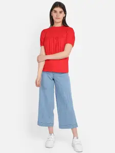MARZENI Women Red Solid Top