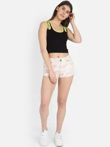 Marzeni Black Regular Crop Tank Top