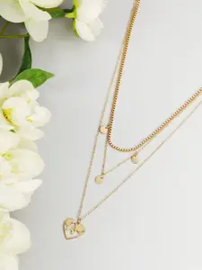 Priyaasi Gold-Toned Brass Gold-Plated Layered Necklace
