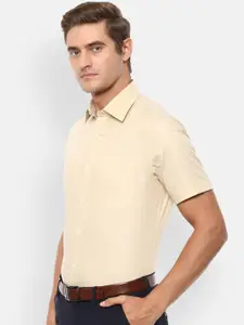 Louis Philippe Men Beige Regular Fit Checked Casual Shirt