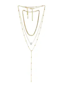 OOMPH Set of 2 Gold-Toned Alloy Layered Necklaces