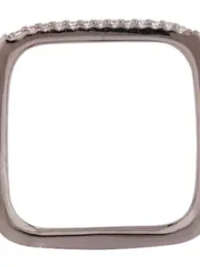 Voylla Rhodium-Plated White CZ-Studded Square Finger Ring