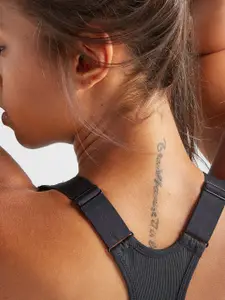 Domyos by Decathlon Women Black High Support With Front-Zip Padded Sports Bra