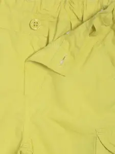 MINI KLUB Boys Yellow Solid Regular Fit Cargo Shorts