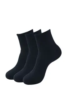 Socksxpress Men Pack Of 3 Black Solid Above Ankle-Length Socks
