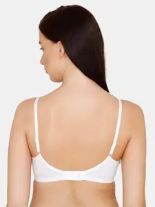 Zivame White Solid Non-Wired Non Padded T-shirt Bra