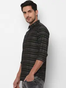 Allen Solly Sport Men Black Striped Casual Shirt