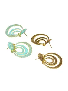 Crunchy Fashion Gold-Toned Contemporary Drop Earrings