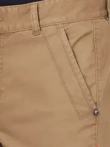 t-base Men Khaki Slim Fit Solid Cargos