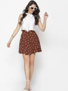 Sera White Solid Tie-Up Neck Pure Cotton Regular Top