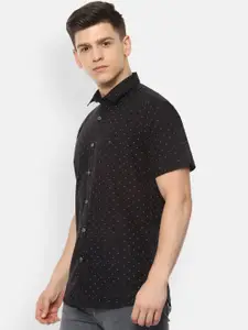 Louis Philippe Sport Men Black Slim Fit Printed Casual Shirt