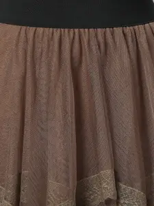 KASSUALLY Brown Layered Lace Sheer skirt