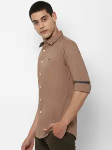 Allen Solly Men Brown Slim Fit Self Design Casual Shirt