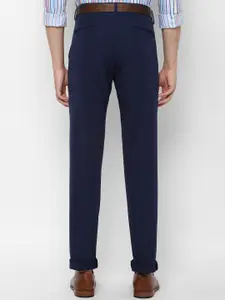 Allen Solly Men Navy Blue Slim Fit Solid Regular Trousers