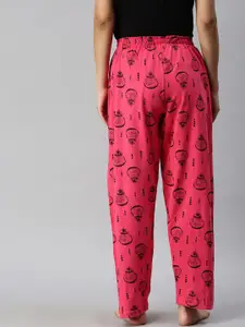 Kryptic Women Fuchsia Printed Lounge Pants