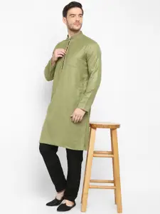 Hangup Men Olive Green Kurta