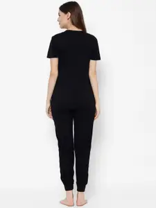 MACK JONNEY Women Black Solid Night suit